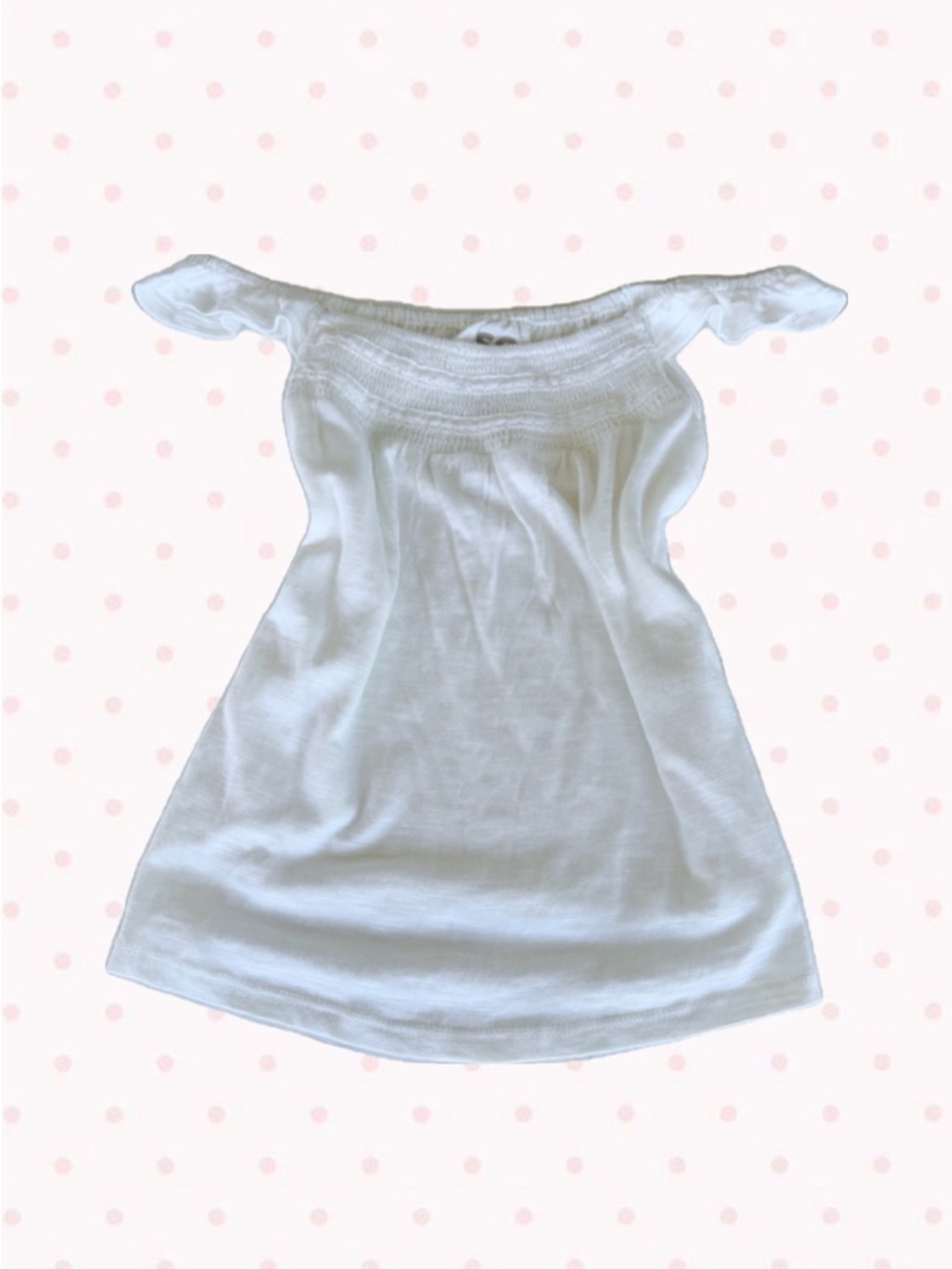 SO White Smocked Off-Shoulder Tank Top